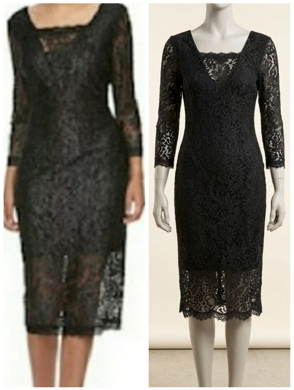 Candies shimmery black lace long sleeve Midi Dress women's size medium NWT